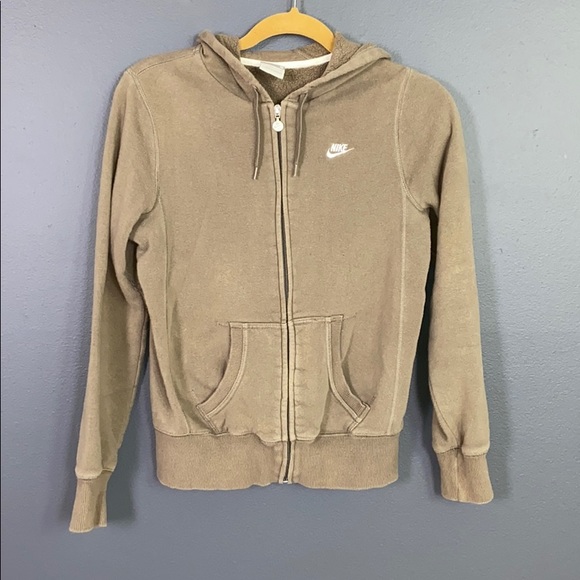 Nike Tops - Nike I Zip Up Olive Grey Hoodie Size Small